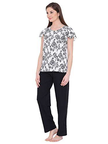 Image of Clovia Women's Cotton Rich Printed Top & Pyjama
