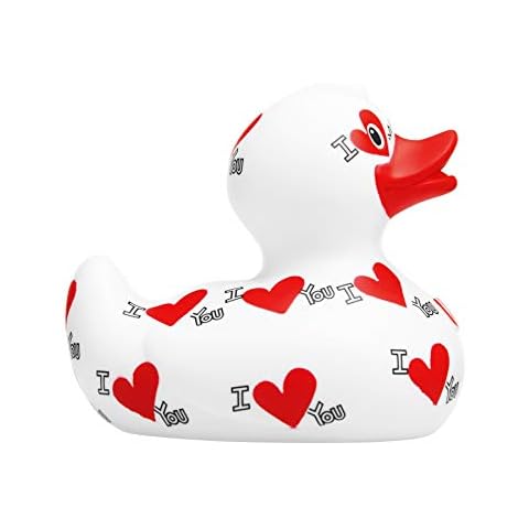 I Love You Rubber Duck Bath Toy | by Bud Duck | Elegant Gift Ready Packaging- "Forever" | Child Safe | Highly Collectable Cover