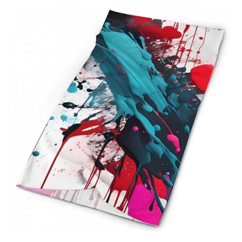 Cuello Balaclava elástico con diseño de salpicaduras de pintura Abstract para clima frío, para moto, ciclismo, esquí y actividades al aire libre, unisex miniatura 1
