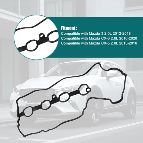 Image of Engine Valve Cover Gasket PE01-10-235 Compatible with Mazda 3 2.0L 2012-2018 Compatible with Mazda CX-3 2.0L 2016-2020 Compatible with Mazda CX-5 2.0L 2013-2016 Valve Cover Gasket Set