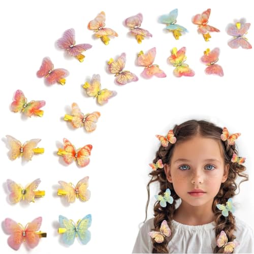 FMYODWU 20 Pezzi Fermagli per Capelli a Farfalla, Accessori per Capelli a Farfalla, Fermagli per Capelli da Donna Ragazze, Fermagli per Capelli a Farfalla 3D, Ragazze Donna