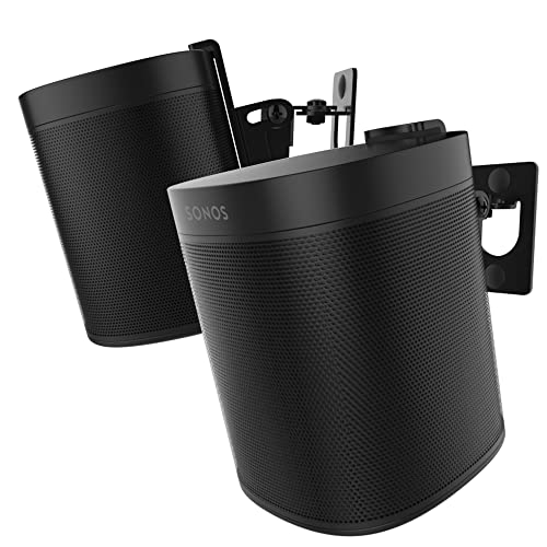 One, One SL, Play:1 Support Mural - Pack Double - Noir - Compatible avec Sonos One, ONESL & Play1, Conçu au Royaume-Uni Cover