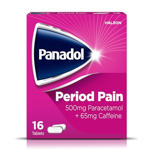 Panadol Period Pain Tablets Contain 500mg Paracetamol Tablets with 65mg Caffeine Pain Relief for Menstrual Cramps Headache and Lower Backache 16s.