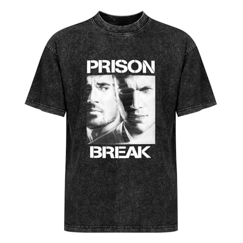 Prison Break Wentworth Miller and Dominic Purcel Unisex T-Shirt Cotton Men Summer Fashion Black tee M