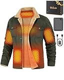 Men Heated Jacket Battery Pack Included Casual Fleece Lined Winter Work North Coat Aztec Western Truck Bomber Coat Warm Clothes Outdoor Work Best Gift USB Electric Face Apparel Extreme Cold Weather