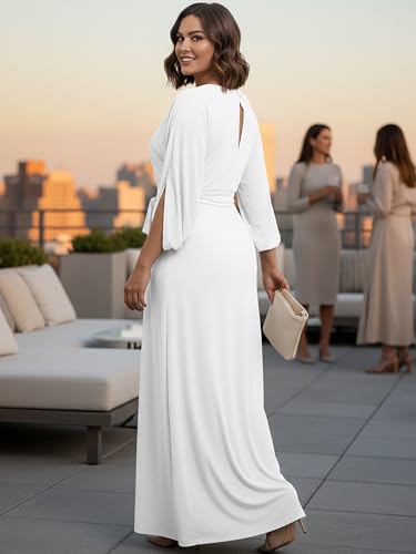 Image of KOH KOH Womens 2026 Flowy Formal Batwing Sleeve Evening Casual Gown