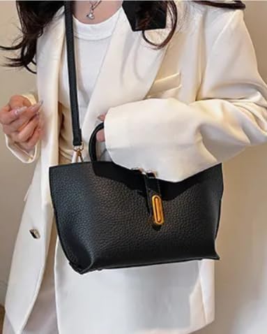 Bucket Bags for Women Vintage Bucket Shoulder Crossbody Tote Bag Faux Leather Top Handle Purse - Image 5