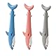 CPRNQY 4Stück Stift wasserpistole, 2-In-1Beschreibbarer Stift wasserpistole, Tierförmige Stifte, Hai-Stift Wasserkampf Spiel, Mehrfarbig Pranks Spritzstift Schulbedarf, Pool Party Garten Seaside