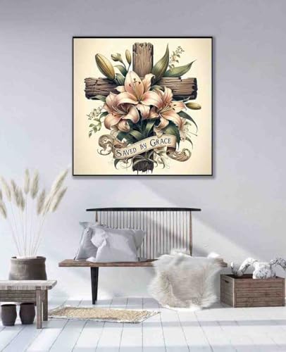 Image of Cross Stitch Kits for Adults Beginner,Flower Counted Cross Stitch Kits Printed Stitching Cute Patterns Dimensions Needlepoint Art Crafts Embroidery Kits for Adults Beginners (13.7x13.7 inch)