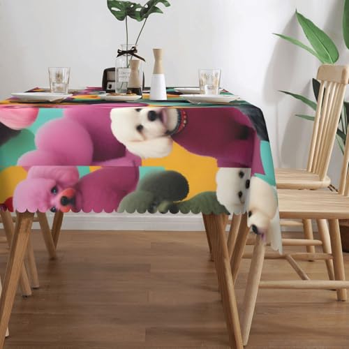 Nappe rectangulaire tissu imprimé caniches pour événements - 4