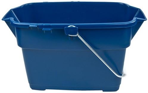 Rubbermaid Roughneck Square Bucket, 14-Quart, Blue, Sturdy Pail Bucket Organizer Household Cleaning Supplies Projects Mopping Storage Comfortable Durable Grip Pour Handle