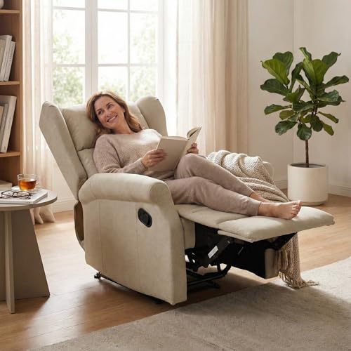 Cribel Poltrona Relax Arlette Mozart Corda | Schienale Alto E Avvolgente Con Alette Per Testa E Collo | Comfort Elegante Per Soggiorno - 2