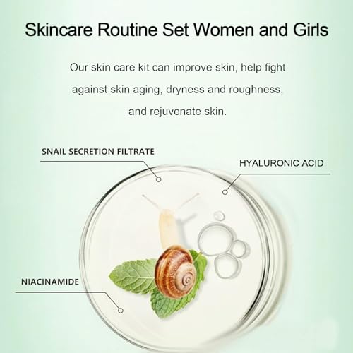 All About Snail Mucin Kit - Snail Korean Skincare 5-Pack, Snail Skin Care Products Set: Face Gel Cleanser, Essence, Cream, Toner, Eye Cream Facial Kit for Women and Men Hydrating & Anti-Aging - Thumbnail 7