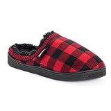 MUK LUKS Men's Gabriel Clog Slippers, Red/Black, Medium