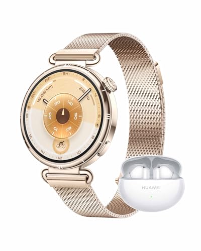 HUAWEI WATCH GT 6 41mm Gold + FreeBuds 6i White, AMOLED Touchscreen, up to 14 days battery life, 100+ Sports Mode, iOS & Android, All-day Health Monitoring, Emotional Wellbeing