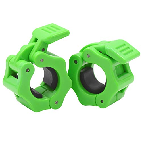 Iadumo 1 Inch Barbell Clamps,1"Dumbell Clips,Weight Clips Olympic Barbell,Quick Release Locking Barbell Collars For Workout Weightlifting Fitness Strength Training (Green) #TOP6