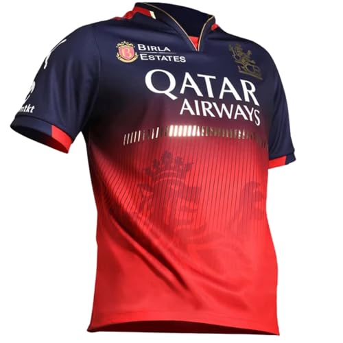 Royal Challengers Bangalore 2025 T20 World Cup Cricket Fan Jersey - 100% Fast Dry Polyester (Royal Challengers Bangalore Cricket 2025-4XL-50)
