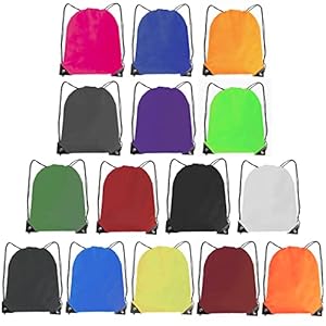 Drawstring Backpack Bulk,15 PCS Drawstring Bags Draw String Sports Bag,Cinch Bags Nylon Drawstring Sackpack for Men Women Gym