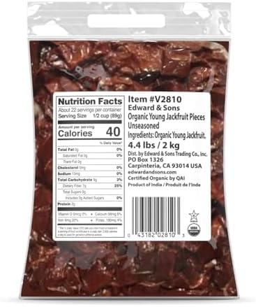 Edward & Sons Organic Young Jackfruit, Jackfruit Organic - 4.4 Pounds