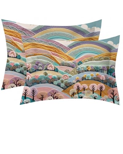 Image of 7D Flat Bedsheet 400TC Sheet Set, Kids Design bedsheet, Floral Design, Decorative Bedding with Daisy Pattern, Kids Room Decor, 90X100 Inch (Hill)