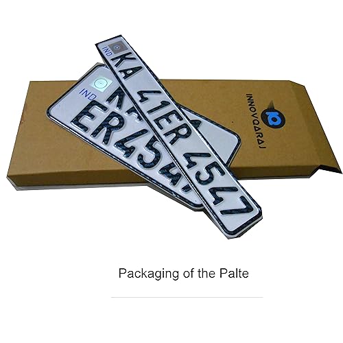 Image of Innovqaraj Embossed Ind Number Plate for Bike| Fancy | No Bar Or Serial Code| for Old Bike Only (Blue)