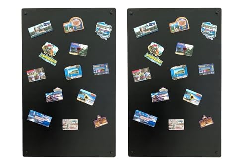 2x Metal Tableau Magnétique Mural Noir 80x50 cm, Plaque Aimanté, Acier Inoxydable, Cuisine, Bureau, Chambre D'enfant, pour Lettres Magnétiques, Chiffres, Notes, Photos