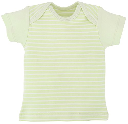 Under the Nile Baby Short Sleeve Lap Shoulder T-Shirt Stripe Organic Cotton (Sage Stripe, 3-6 Months)