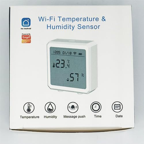 Czujnik temperatury i wilgotności WiFi ekran LCD aplikacja Tuya Smart Life