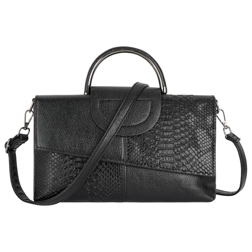 Women's Snakeskin Flap Tote Top Handle Satchel Handbag Pu Leather Clutch Purse Casual Shoulder Crossbody Bag
