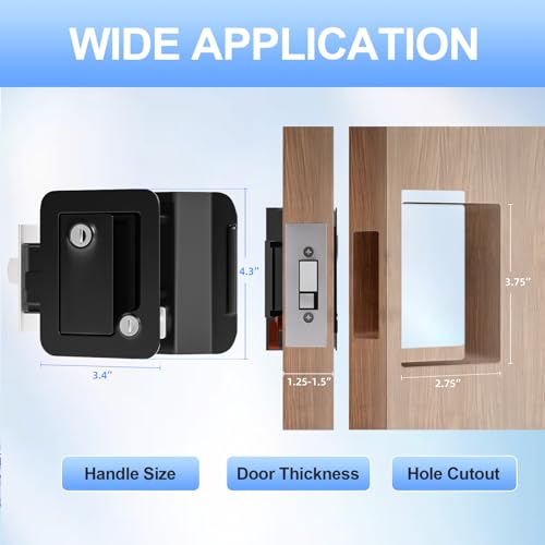 Image of Marsram Rv Door Lock Replacement Rv Lock Entry Latch Camper Door Lock All Aluminum Alloy Metal 2 Pack
