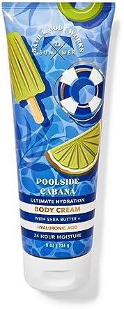 Bath & Body Works Poolside Cabna Ultimate Hydration Body Cream Gift Set For Women, 8 Fl Oz (Poolside Cabna)