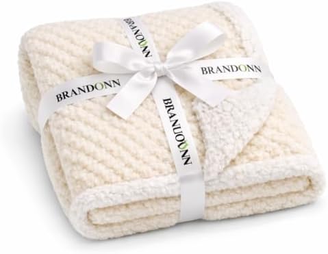 BRANDONN Premium Baby Blanket 100×75 cm – Ultra Soft Flannel Sherpa Newborn Blanket for Winter, AC, Stroller, Crib, Travel (0-12 Months)