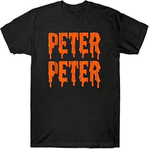Peter Peter Halloween Pumpkin Eater Costume Vintage Men's T-Shirt Cotton Tee O Neck Tee Black XXL