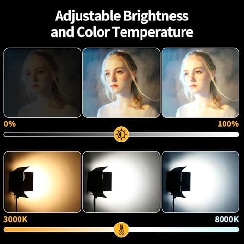 Image of 100W Professional Panel Light Camera Light 1300PCS LED Fill Light Bi-Color Adjustable 3000-8000K Studio Streaming Light Camera Photo Shooting (Brightness up to 340000lux /0.5m)