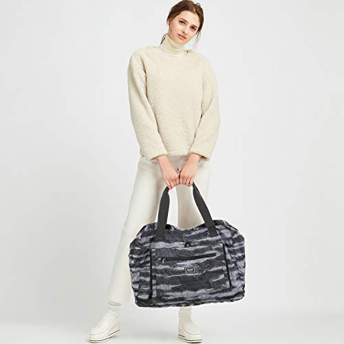 Gonex Travel Duffel Bag, Foldable Small Duffle Carry on Luggage Personal Item Bag Weekender Tote Bags Overnight Hospital Bag for Women Girls 30L Marble