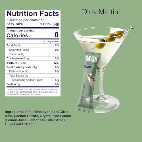 Image of SAYSO: On-the-Go Dirty Martini Kit | Infuses with Cold Water & Spirits for a Premium Craft Cocktail or Mocktail | for Dirty Martini Lovers