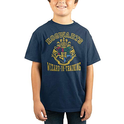 Harry Potter Wizard-in-Training Hogwarts Crest Boy's Navy Blue Tee2