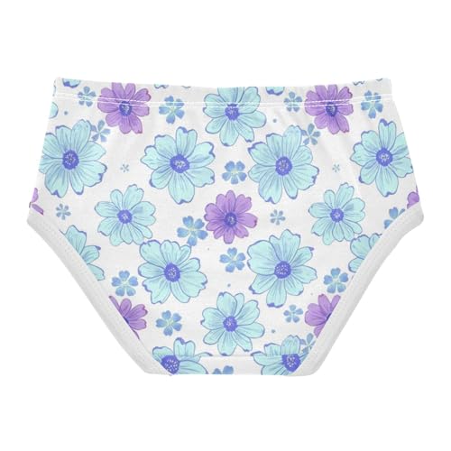 Floral Light Blue Purple Flowers Girl Panties Cute Toddler Girls Underwear Cotton Animals Kids Undies Briefs 2t2