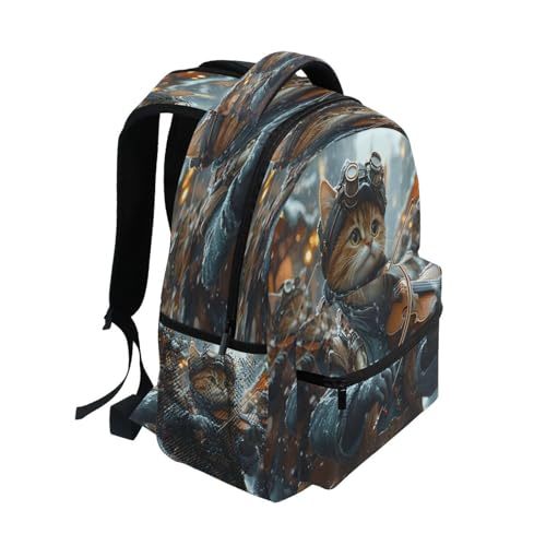 Cat Violin Music Backpack for School Boys Girls Adults Kids Bookbag Laptop Bag 15L2