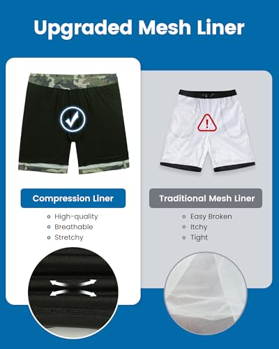 Image of maamgic Mens Swim Trunks with Compression Liner 7 Inch Inseam Mens Bathing Suit Quick Dry Swimming Trunks Swimsuit