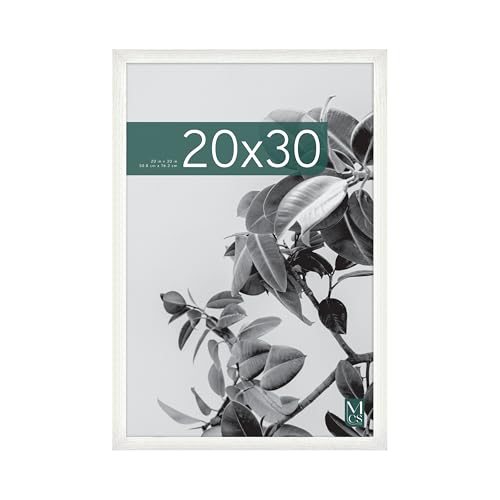 MCS Studio Gallery 20x30 Poster Frame White Woodgrain, Vertical & Horizontal Wall Hanging Large Picture Frame for Photos, Posters & Art Prints (1-Pack)