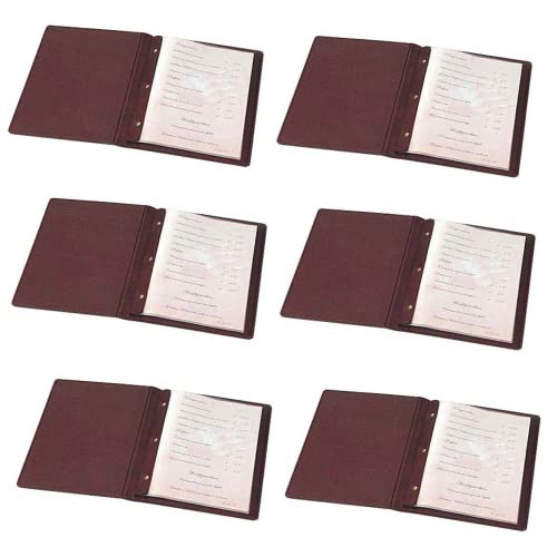 Image of NJ Restaurant Leather Menu Covers Holders screw fitting 9x12 inch Inches, Menu Presenters for Restaurants, Menu Holder: BROWN (6 Pcs.)