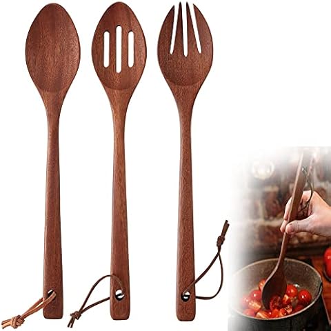 YFWOOD - Juego de Tenedores y Cucharas de Madera para Cocina Cover