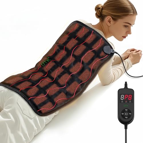 UTK Large Far Infrared Heating Pad for Back Pain Relief, Weighted Electric XL Heating Pads with Tourmaline for Neck&Shoulder, Period Cramps, Gifts for Women Men Elder, Hot to 149℉, Auto Off, 20x24''