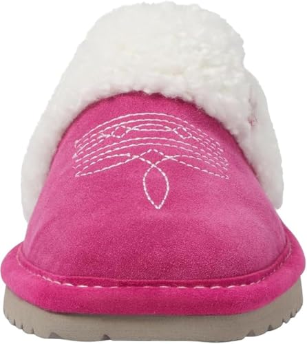 Image of ARIAT Women's Jackie Square Toe Warm Soft Genuine Suede Leather Indoor Outdoor Slippers with Plush Collar