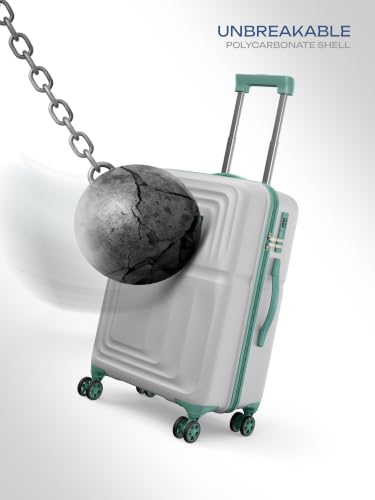 Image of Safari Roma Hard Luggage Trolley Bag with 8 Wheels Set of Cabin, Medium and Large Size Suitcases - Fog Grey