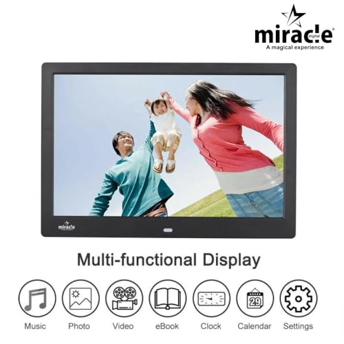 Image of Miracle Digital 17 inch HD Digital Photo Frame with 1280x800 Display, 8GB Storage, 2GB RAM, Slideshow, Video & Music Playback, Calendar, SD /USB /Mini HDMI Support
