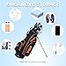 PGM Golf Stand Bag for Men and Women with Cooler, Lightweight and Durable Golf Walking Bag with Adjustable Straps and Waterproof Pockets for Course and Driving Range Use Black Orange