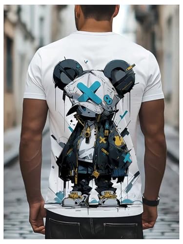 Men's Color Block Short Sleeve Casual T Shirts Crew Neck Letter Graphic Tees Summer Tops2