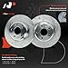 A-Premium 11.81 inch (299.9mm) Rear Drilled and Slotted Disc Brake Rotors + Ceramic Pads Kit Compatible with Select Audi Models - A4, Q5, A5, A4 allroad, A4 Quattro, A5 Quattro, allroad, 6-PC Set